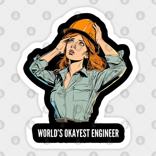 World's Okayest Construction Engineer v3 Sticker by AI-datamancer